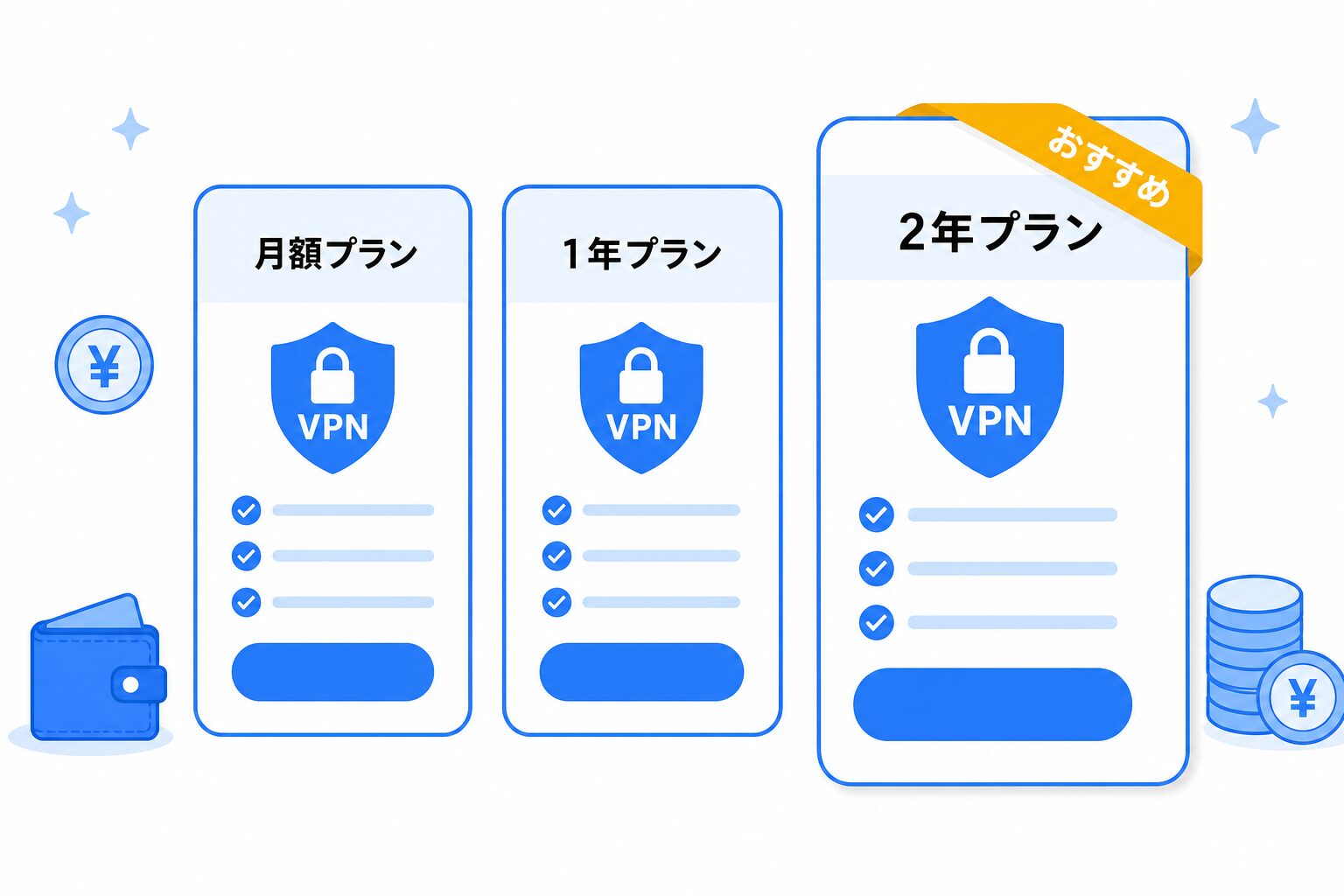 VPN料金プランと価格相場の選び方を示したイメージ図