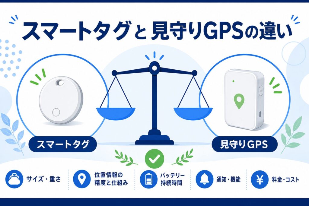 スマートタグと見守りGPSの違いを比較